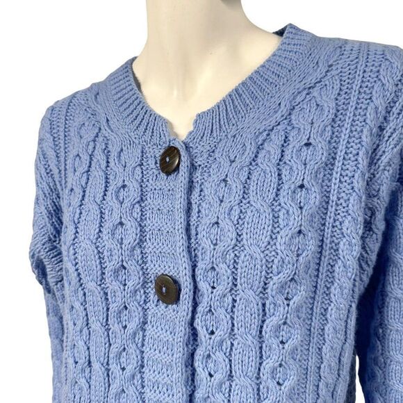 Kilronan Merino Wool Chunky Fisherman Ireland Sweater Cardigan - Picture 2 of 8